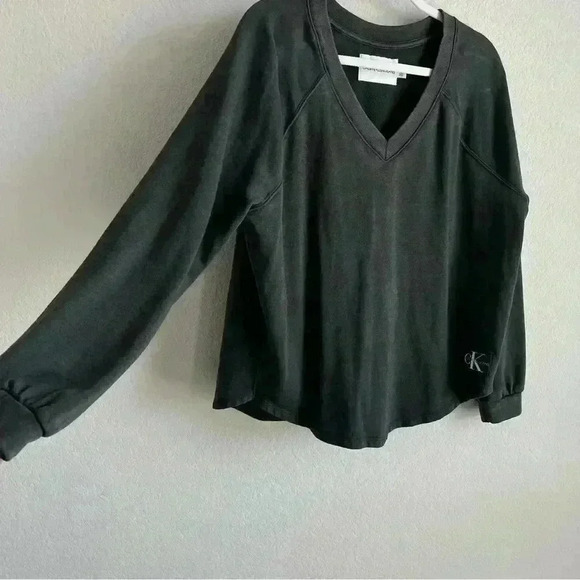 Calvin Klein Jeans Charcoal Black Pullover Sweater Size L - Picture 3 of 10
